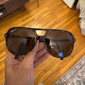 Ray-Ban Bill 2198 Polarized Tortoise Aviator Sunglasses